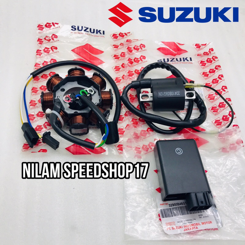 PAKET PENGAPIAN 3 ITEM SPUL+CDI+COIL SUZUKI SPIN 125 SKYWIVE SKYDRIVE HAYATE 125 ORIGINAL SUZUKI MOT