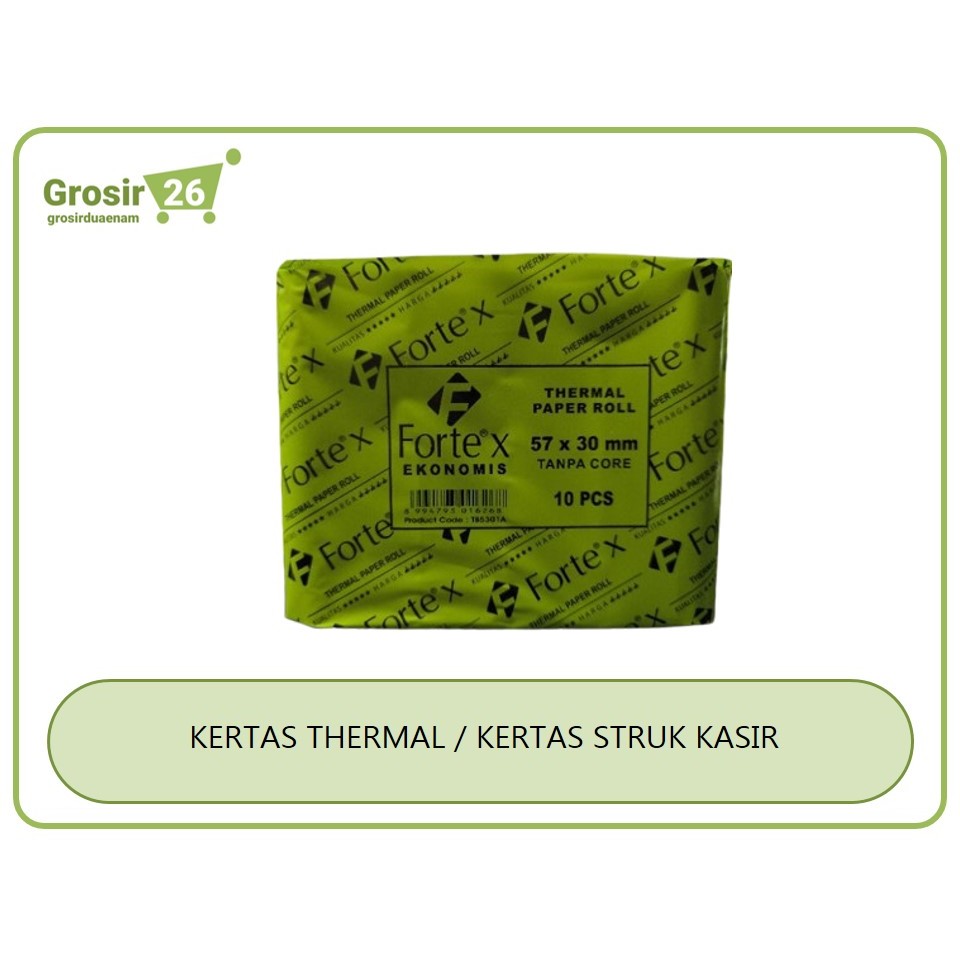 

(10 pcs) kertas thermal / struk / kasir / paper roll forte 57x30 | 57x47