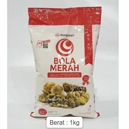 BOLA MERAH Tepung Terigu 1kg/ Tepung Murah/Terigu Murah