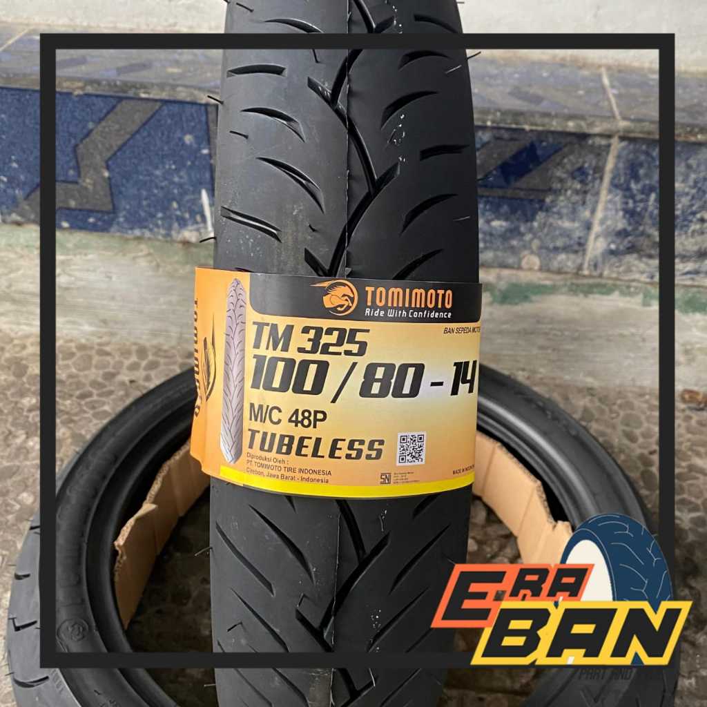 BAN LUAR TOMIMOTO TM325 100 80 RING 14 TUBELESS DONAT