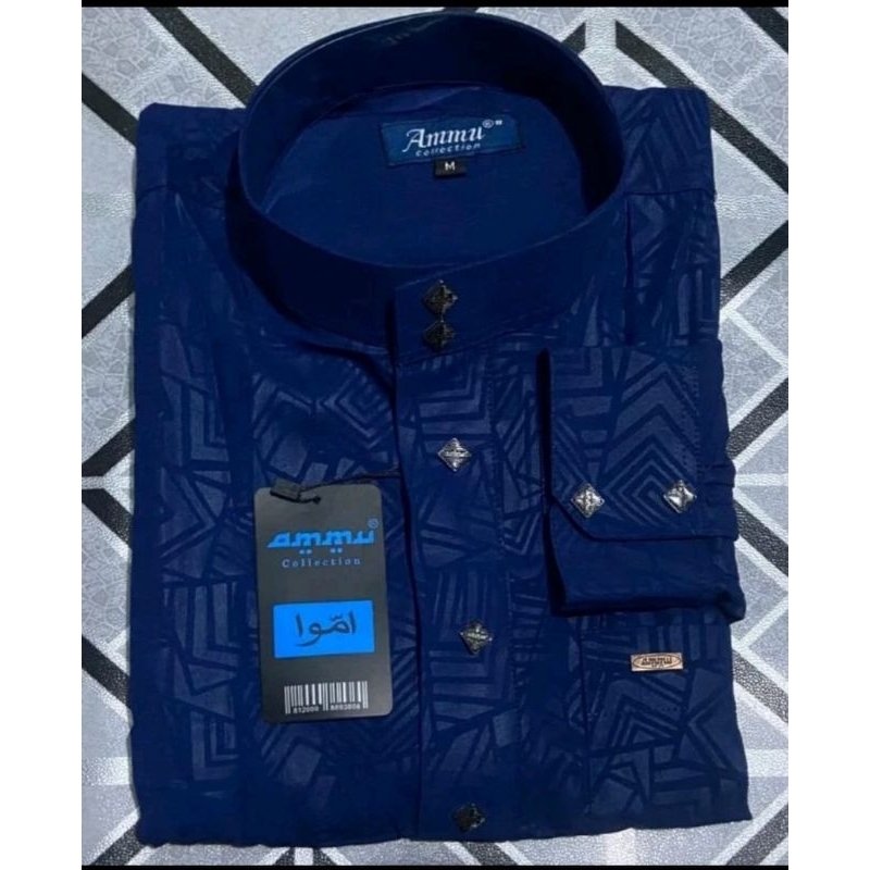 Ammu sulthan_kemko sulthan_baju koko sulthan dewasa_koko sulthan embos ethnic warna BIRU NAVY