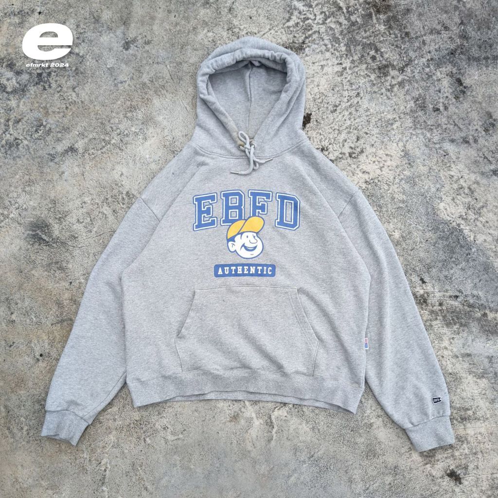 ebbets field hoodie  EBFD AUTHENTIC logo grey