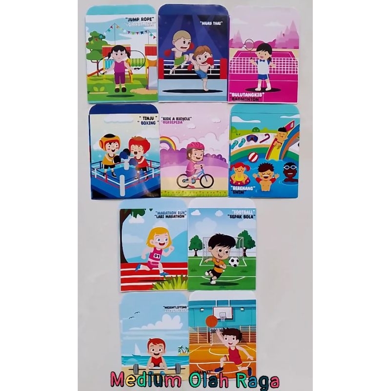 

Amplop Lebaran Medium Motif Olahraga/Angpau Lebaran Siap Pakai