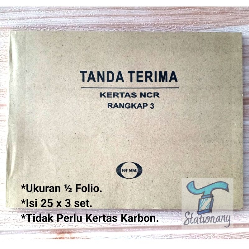 

Buku Nota Tanda Terima 1/2 Folio, 3 Rangkap.