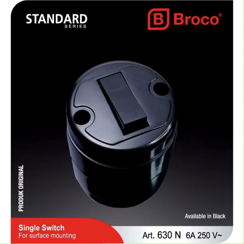 Saklar Broco Hitam OUTBOW Saklar Broco Outbow Broco Engkel, Stop Kontak dan Seri