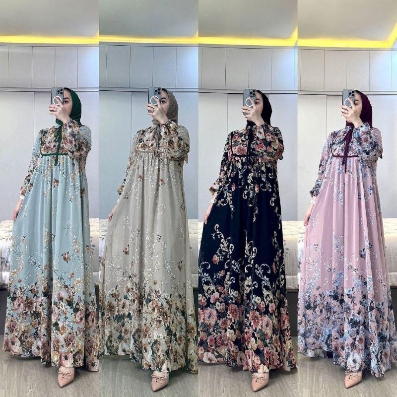 GAMIS | Serrly dress cantik bahan rayon diamond premium busui friendly ld 115 cm pb 130 cm kerah sha