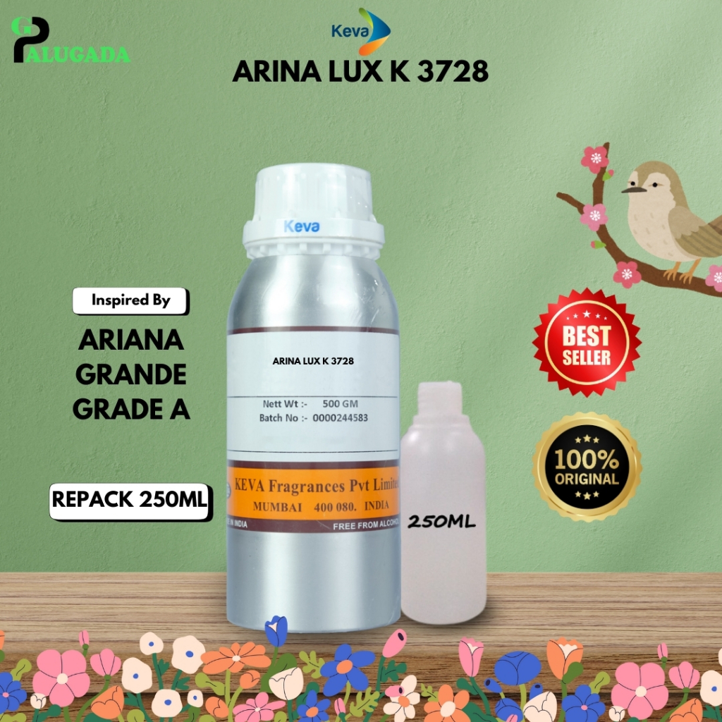BIBIT PARFUM MURNI ARIN4 LUX K 3728 | 4RIAN GR4ND3 | KEVA 250ML REPACK