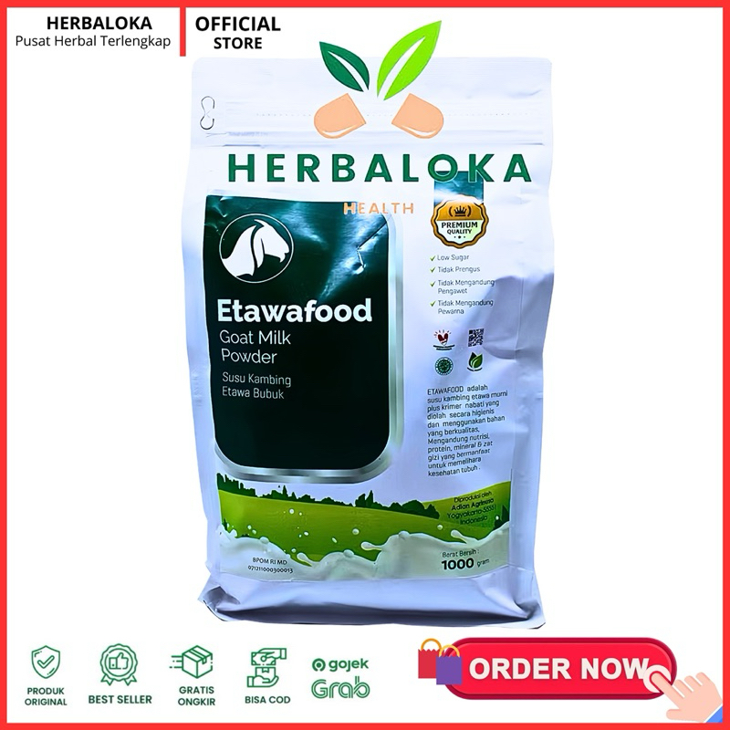 

BPOM Susu Kambing Etawafood Goat Milk Powder 1000GR - Susu Kambing Etawa Bubuk ORIGINAL