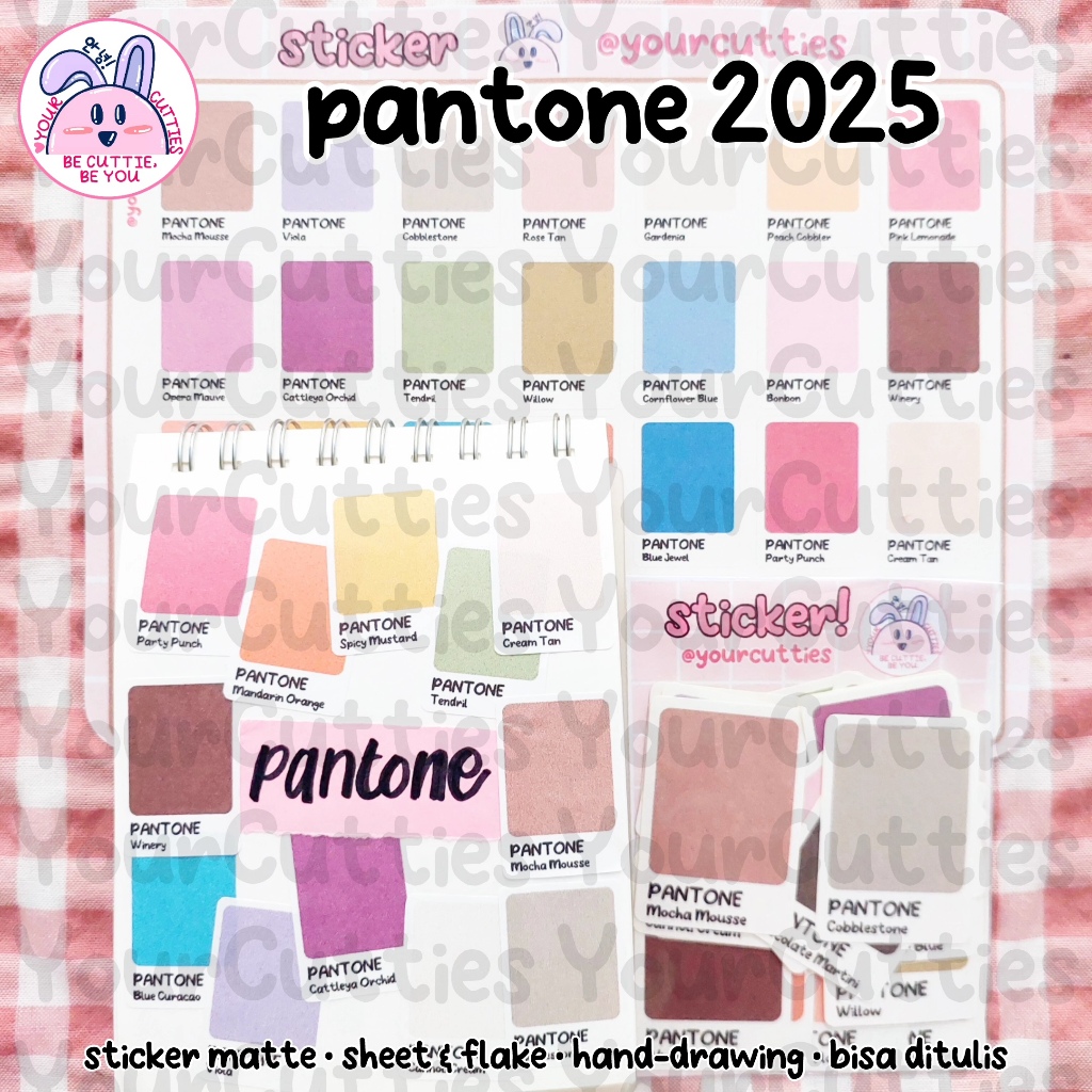 

[FLAKE] STICKER WARNA PANTONE 2025 COLLECTION KOLEKSI WARNA PANTONE CANTIK JURNAL