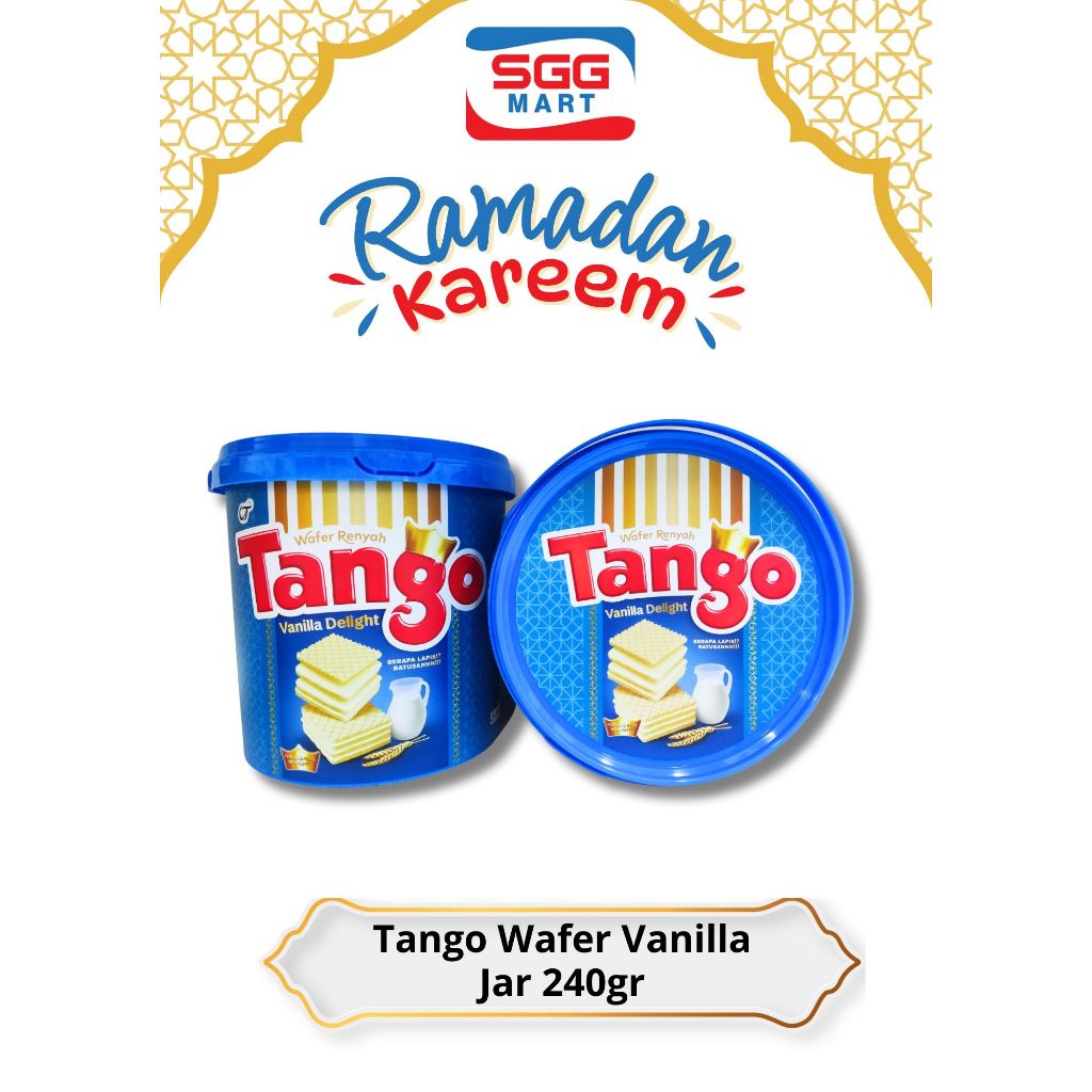 

Wafer Tango Vanilla Jar [Timba/Ember] 240gr Snack Lebaran