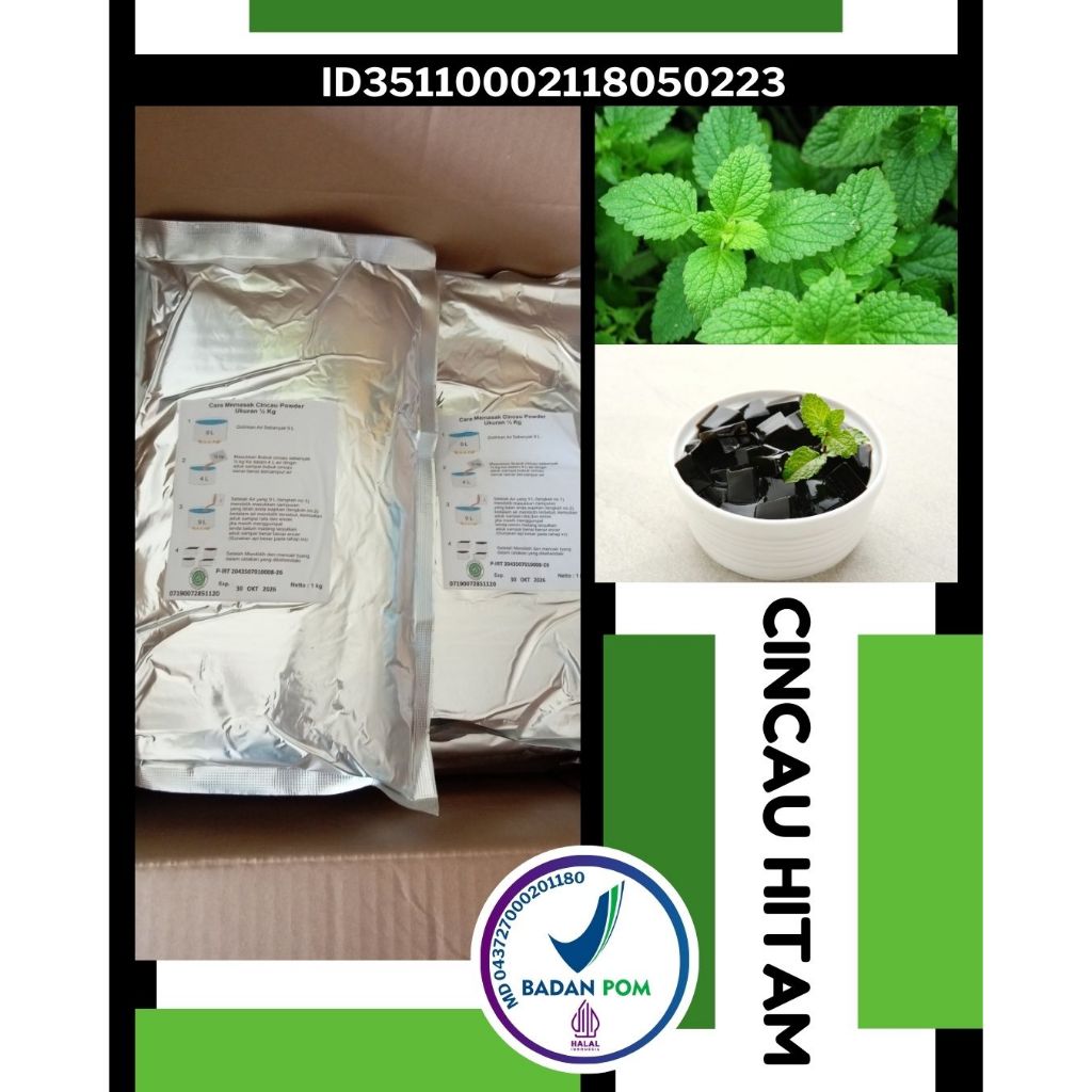 

TERLARIS..!! Cincau Hitam Instan, Cincau Hitam Powder Kemasan Aluminium Foil 1 Kg