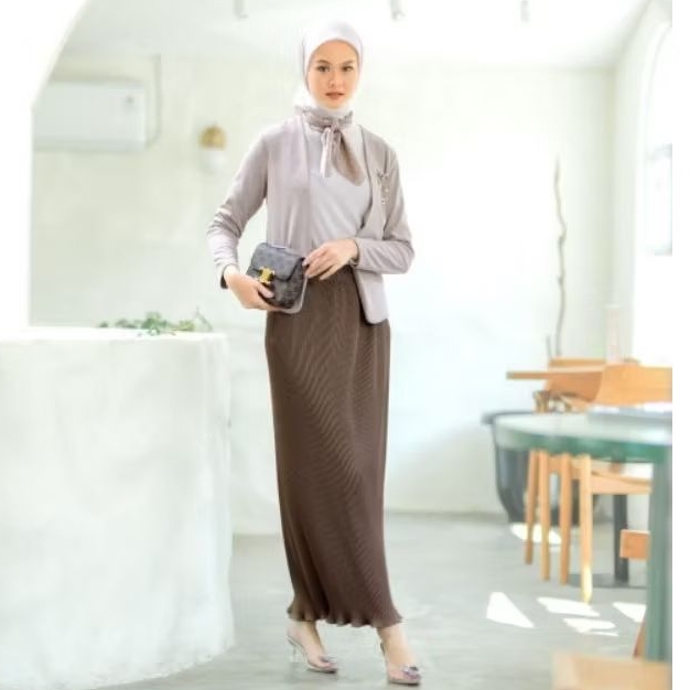 ABINA - Rok Plisket Span Lidi by RANIA / ZR Original Cyra Skirt Bahan Velvet Monggly Premium