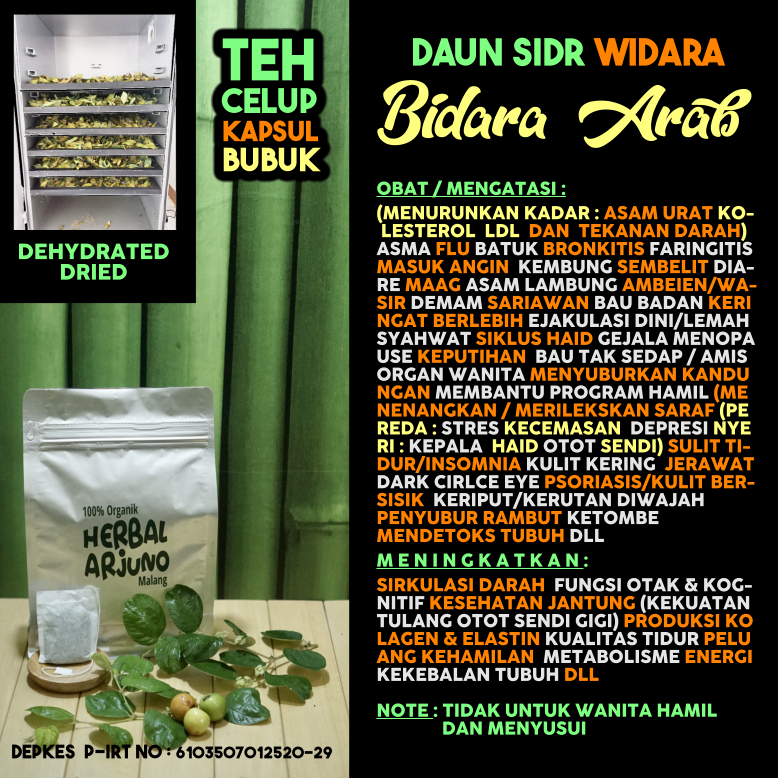 

Dehydrated Dried Teh Celup Kapsul Bubuk Daun Sidr Bidara Widara Arab Obat Asma Asam Lambung Urat Maag Bromkitis Kesuburan Impotensi Bau Badan Ketiak Keputihan Dark Circle Eye Insomnia Penyubur Rambut Kandungan Hipertensi Kolesterol Diabetes Herbal Alami