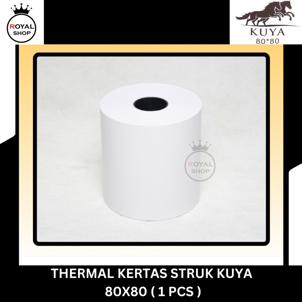 

KERTAS KASIR PREMIUM STRUK KERTAS THERMAL EDC PPOB 80 X 80 MERK KUYA - Kertas Kasir Struk Paper Roll Termal 80x80mm 1PCS