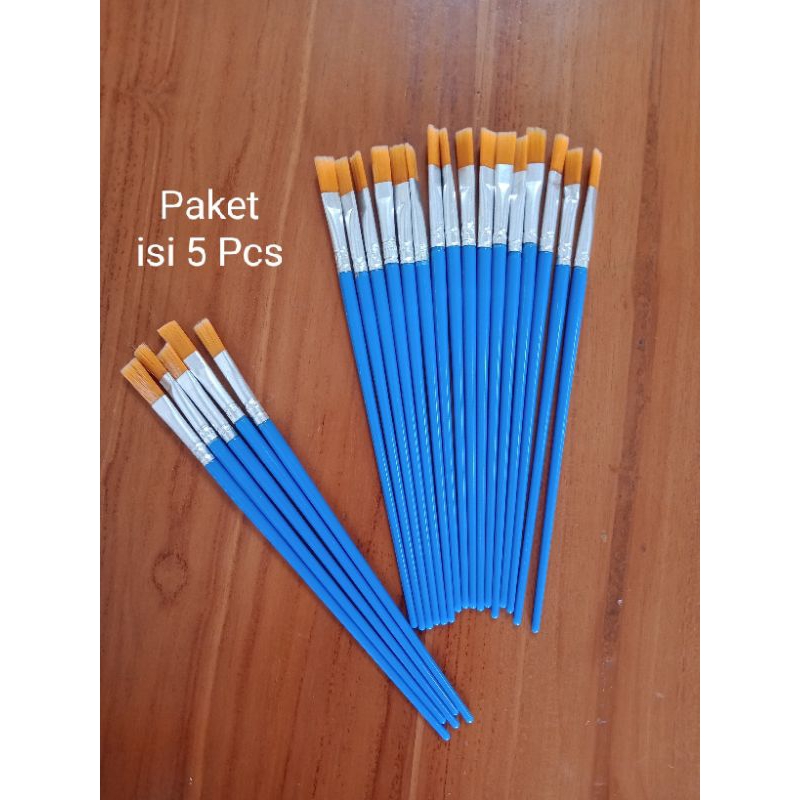 

Kuas Lukis Akrilik Bulu Sikat Datar isi 5pcs
