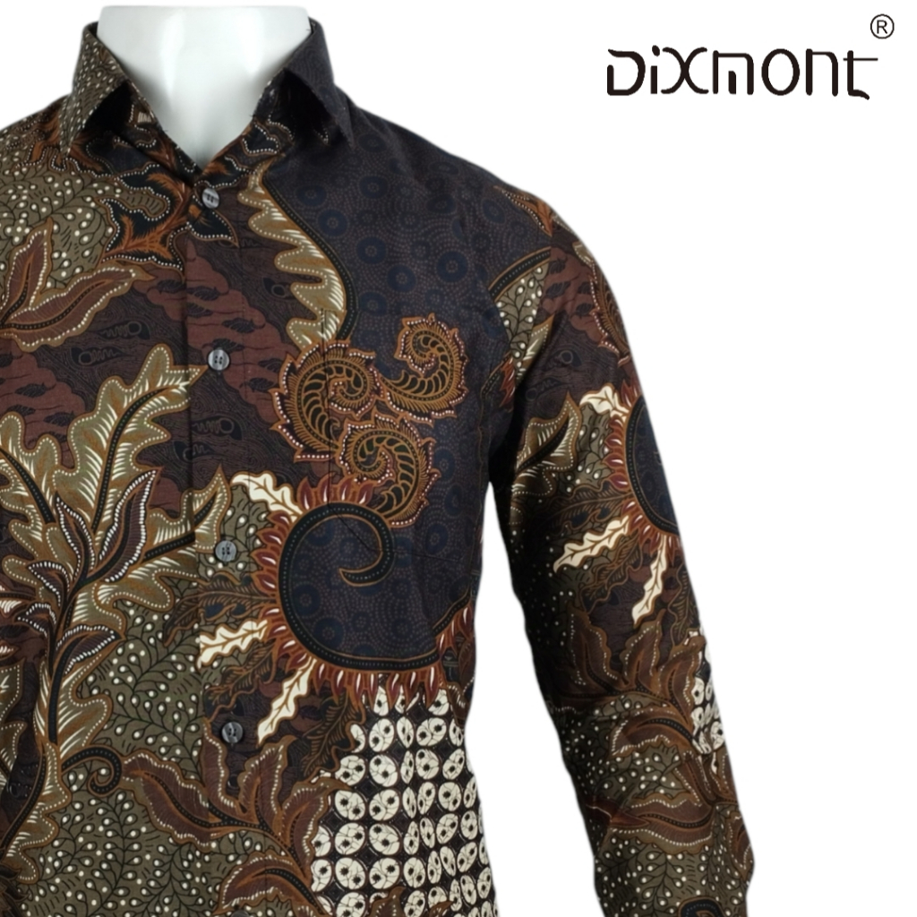 Dixmont Kemeja Pria Batik Panjang Hem BL00125