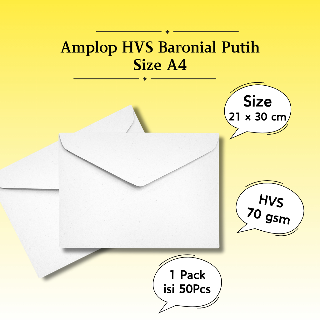 

Amplop Putih A4 Folio / Amplop Dokumen A4 / Amplop Surat Menyurat 1 Pak Isi 50 pcs