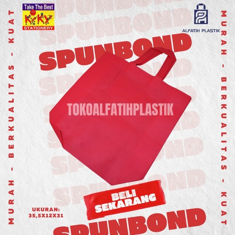 

tas spundbond tas belanja ukuran 35,5x12x31 per pack isi 12pcs