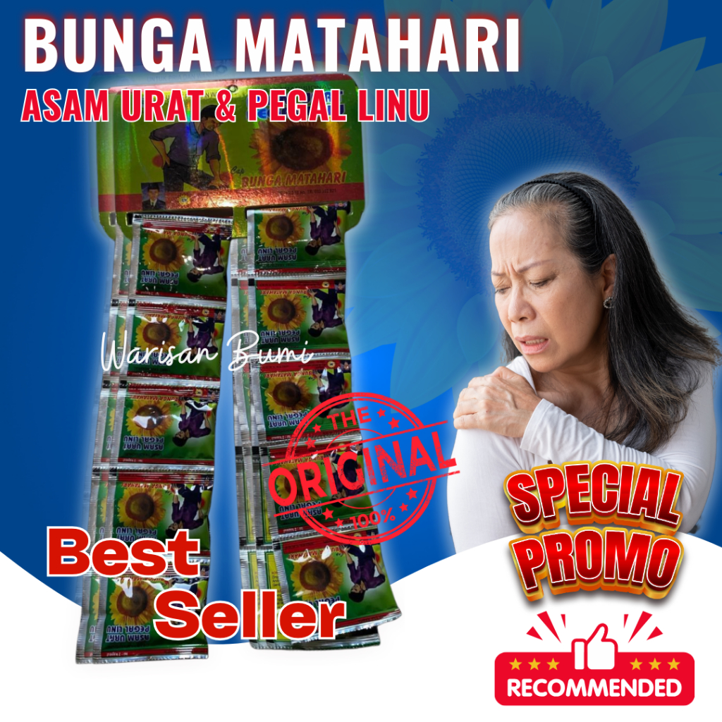 

KAPSUL BUNGA MATAHARI ASAM URAT PEGAL LINU ORIGINAL ISI 20 SASET