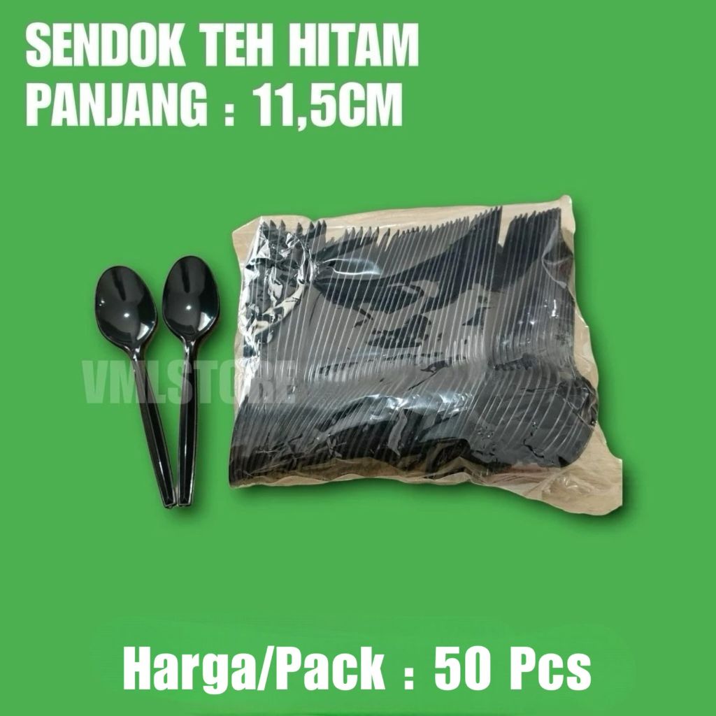 SENDOK TEH HITAM PLASTIK / SENDOK KECIL STG PUDING ICE CREAM - ISI 50 PCS