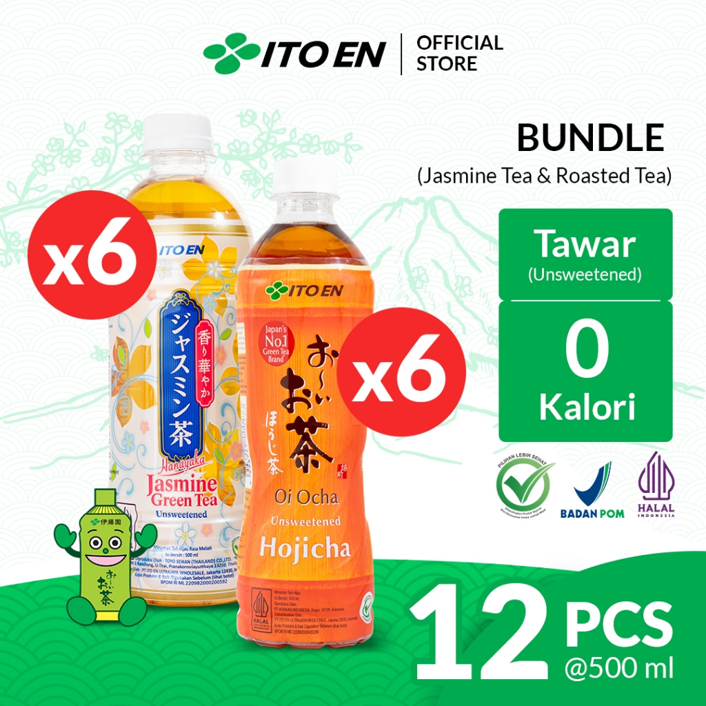 

ITO EN Paket Hojicha Roasted Green Tea 6 pcs & Jasmine Tea 6 pcs - Bundle Mix