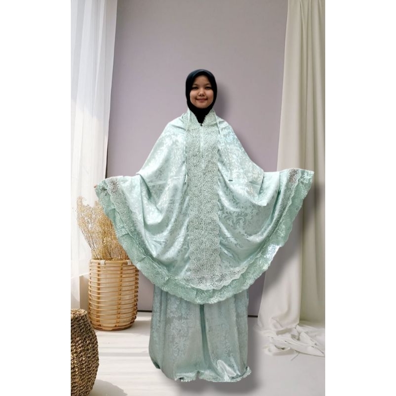Mukena semi sutra renda kd mewah brokat super