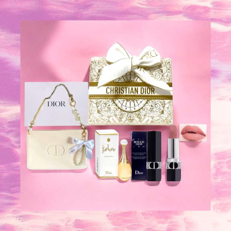 

Dior Giftset Travel Size Isi 2item + Shoulder Bag White Leather & Paper Bag Limited