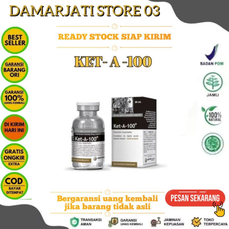Ketamine Ket-A-100 Obat Hewan Peliharaan 50ml Asli