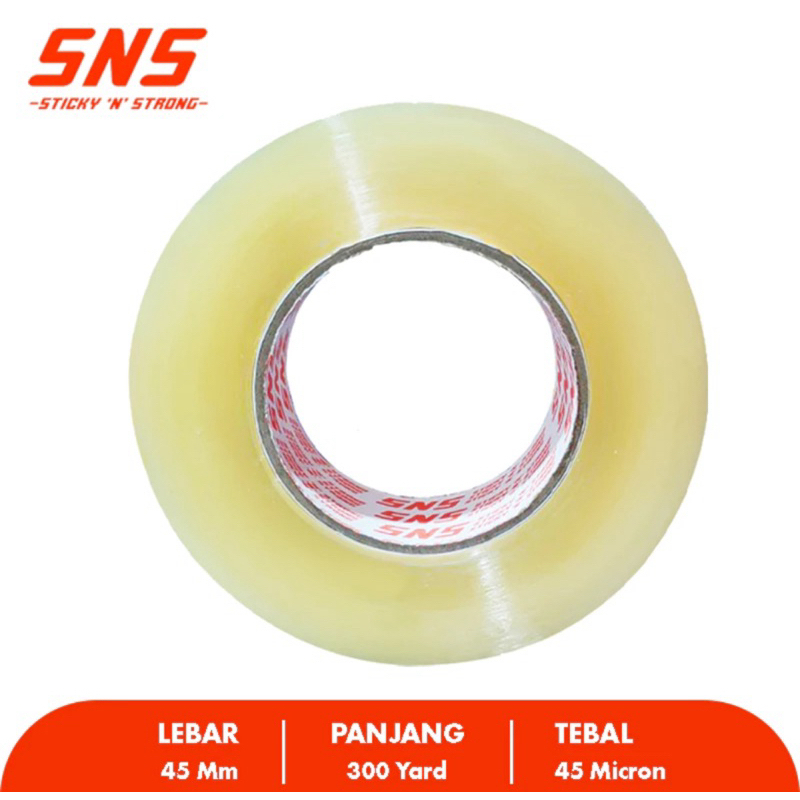 

LAKBAN BENING 300 Yard X 45 mm TEBAL 44 MIKRON STICKY N STRONG TRANSPARAN ISOLASI MURAH HEMAT TIDAK MUDAH PUTUS / 45 Mm x 300 Yard harga per 1 pcsl