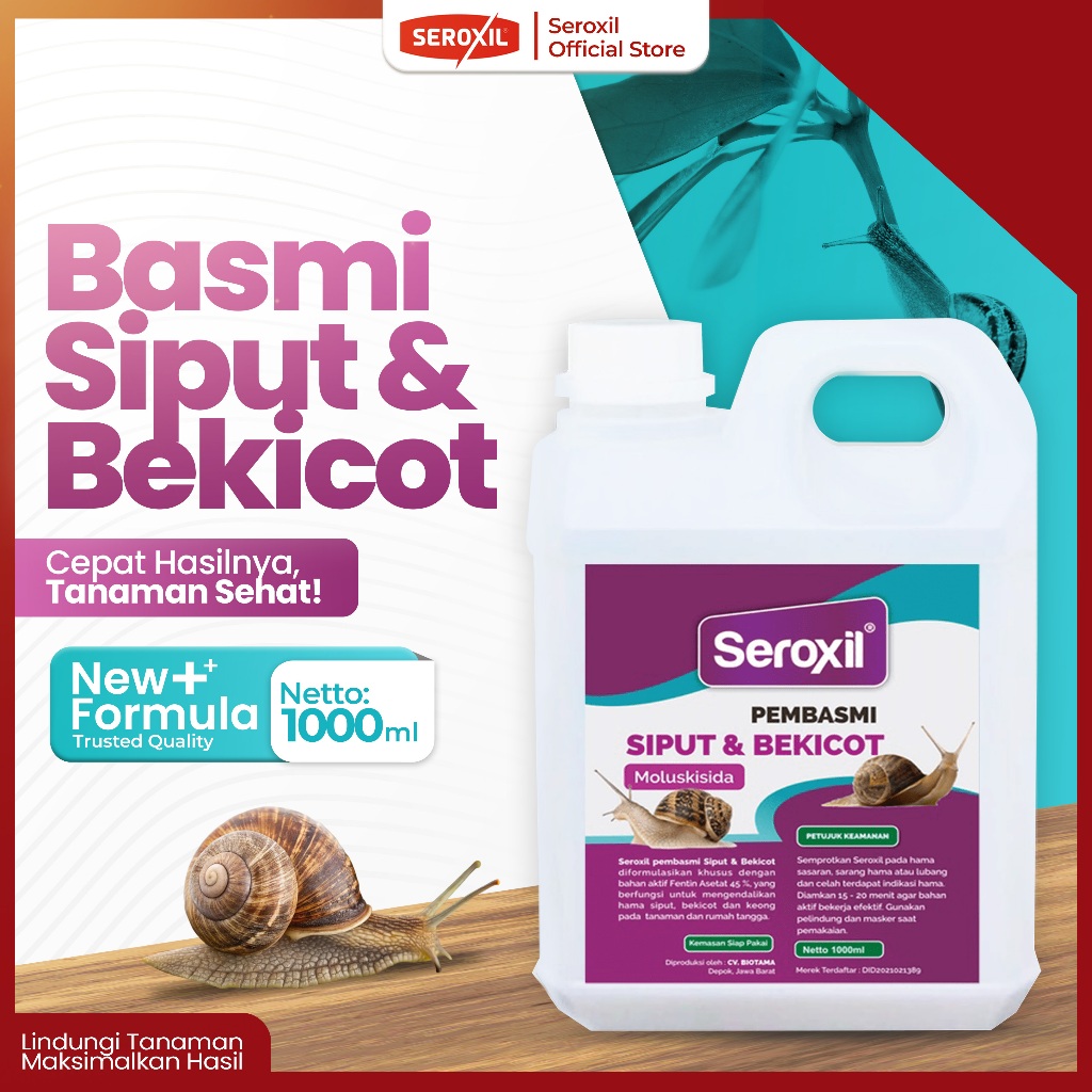 Seroxil Racun Pembasmi Bekicot, Siput, Keong 1 Liter
