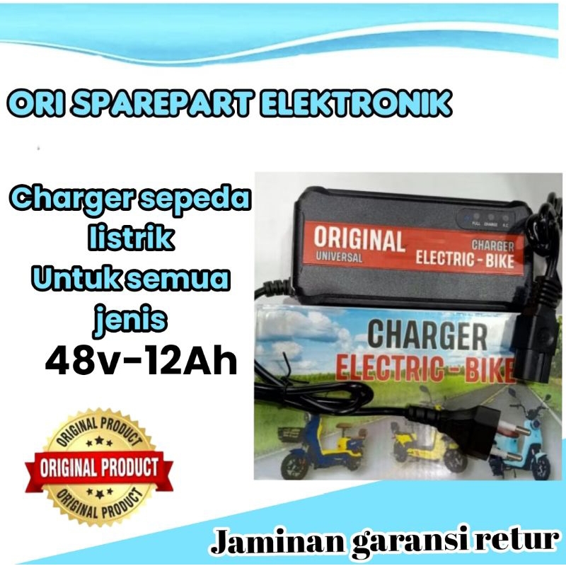 ORIGINAL Charger  48V12Ah Charger Sepeda Listrik 48V12Ah
