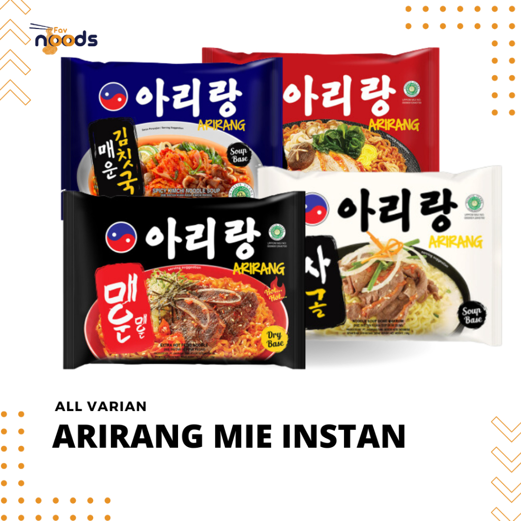 

Arirang Mie Instan Korea - Soup Sumsum, Goreng Ekstra Pedas, Spicy Kimchi, dan Goreng Ayam