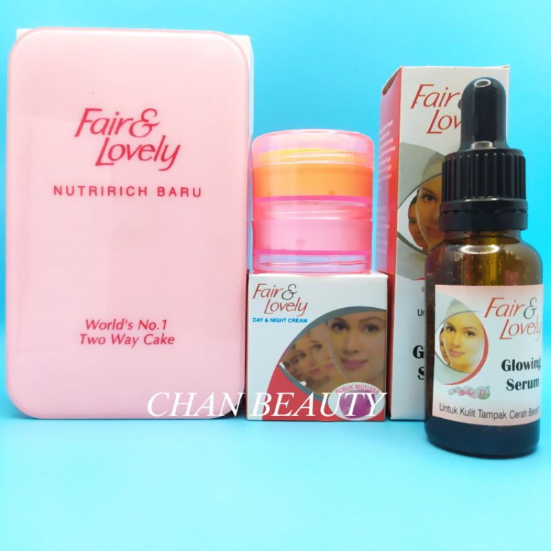 Paket FAIR & LOVELY 4in1 ( Krim Siang - Krim Malam - Serum - Bedak )