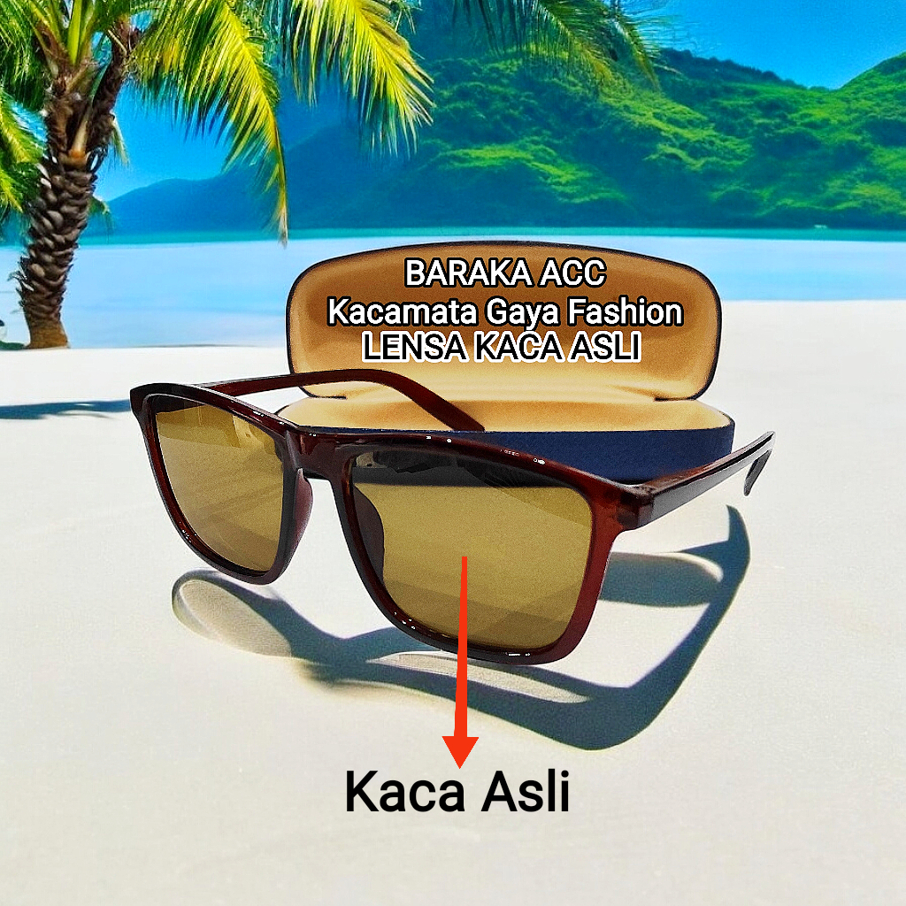 Kacamata Gaya Fashion Kaca Asli Baraka Acc Anti Silau Berkwalitas Baik