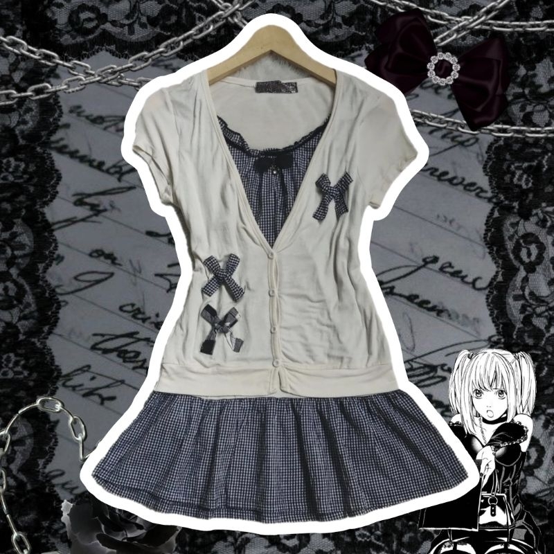 Fatal frame mini dress milkmaid top goth gothic y2k gyaru horror protagonist cardigan outer tank ruf