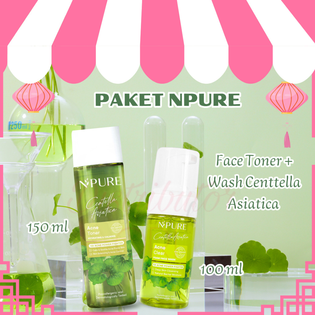 PAKET NPURE FACE TONER + WASH CENTELLA ASIATICA (Cica Series)