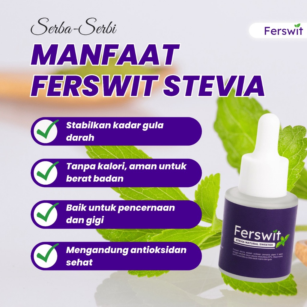 Ferswit Stevia, Gula Stevia Cair, Gula Stevia Tetes | Pengganti Gula Pasir