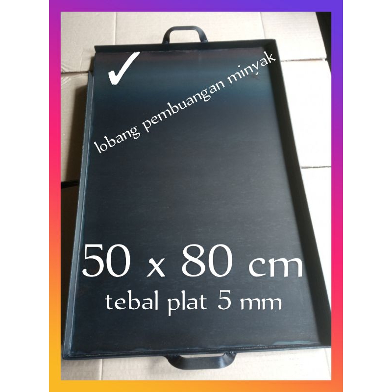 Wajan Datar Baja Pembakaran Pemanggangan Anti lengket Baja Grill Pan Martabak Roti Kebab Burger