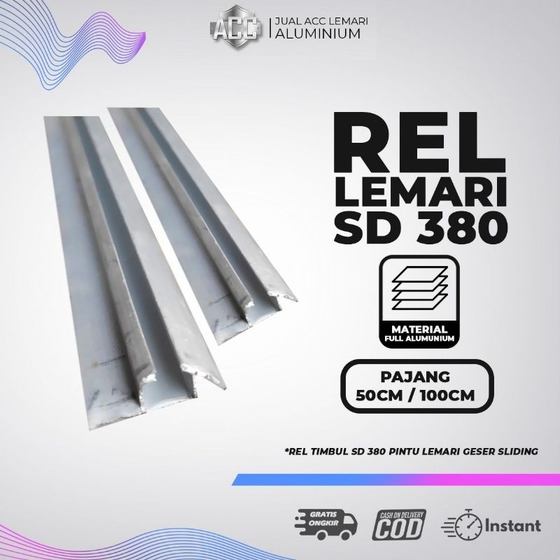 Rel Lemari / Rel Timbul SD 380 Pintu Lemari Geser Sliding / Geser