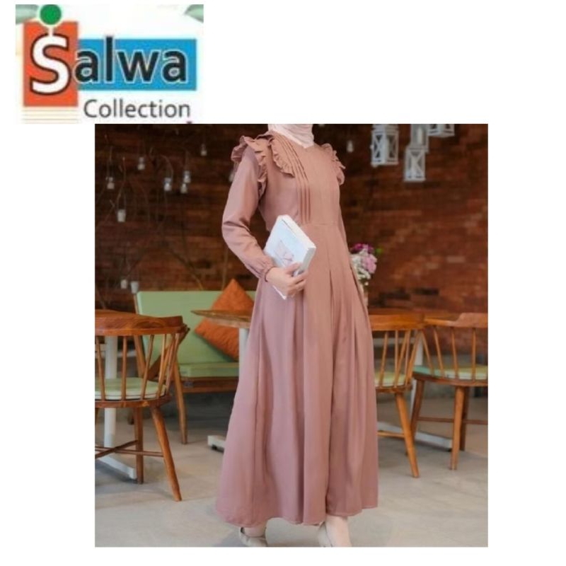 Gamis Terbaru Hitam  Polos Simple  Modern Remaja Dress Eticha wanita