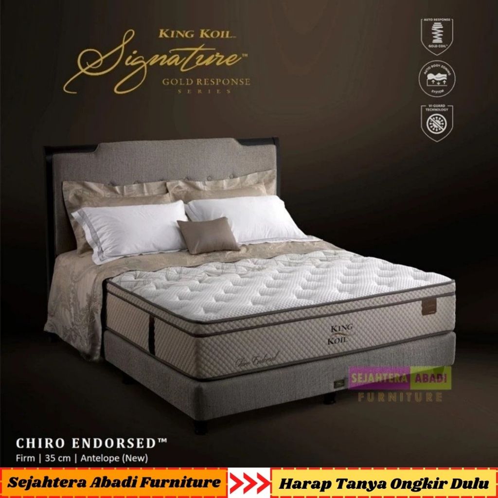 kingkoil springbed kasur pocket latex euro top chiro endorsed CE King koil orthopedic matras - full 