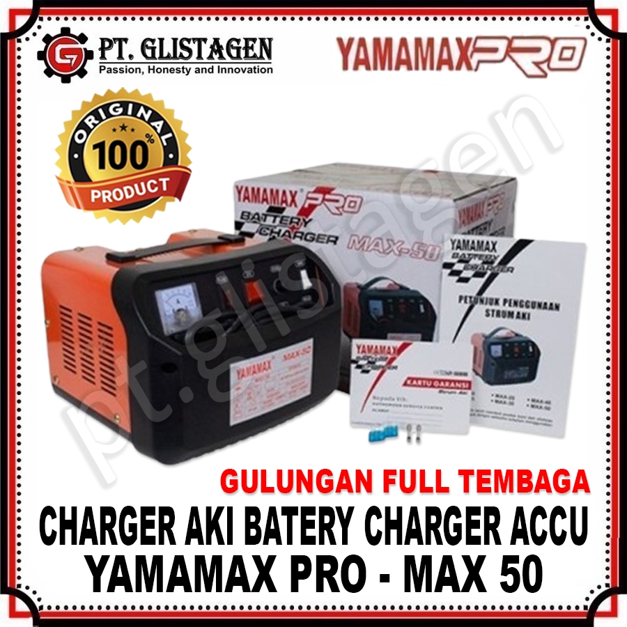 YAMAMAX MAX 50 Batery Baterai Charger Yamamax Aki Cas Strum Aki Accu MAX 50 MAX-50 ORIGINAL YAMAMAX 