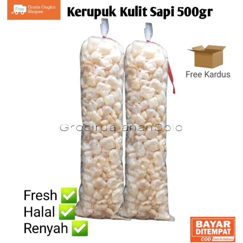 

SALE Kerupuk Kulit Sapi Kemasan ± 500gr / Dorokdok Setengah Kilo / 1 Ball Kerupuk Kulit Sapi ± 500gr