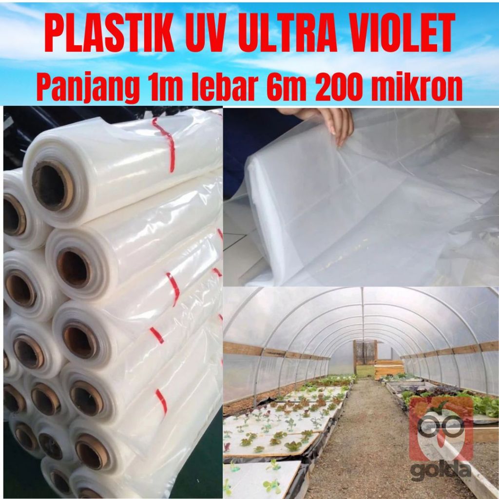 Plastik UV Greenhouse 200 Micron Lebar 6 Meter Panjang 1 Meter | Plastik UV Vatan ECERAN per Meter P