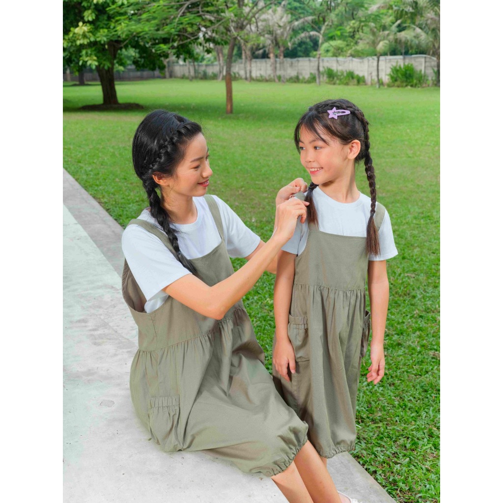 X EIGHT Sally Dresses Couple Family - Overall Rok Couple Ibu Anak