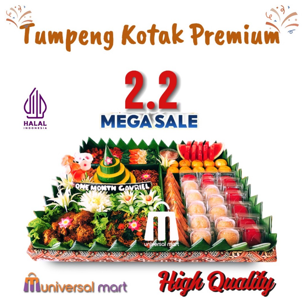 Tumpeng Nasi Kuning Kotak Premium Paket Lengkap Porsi Bervariasi