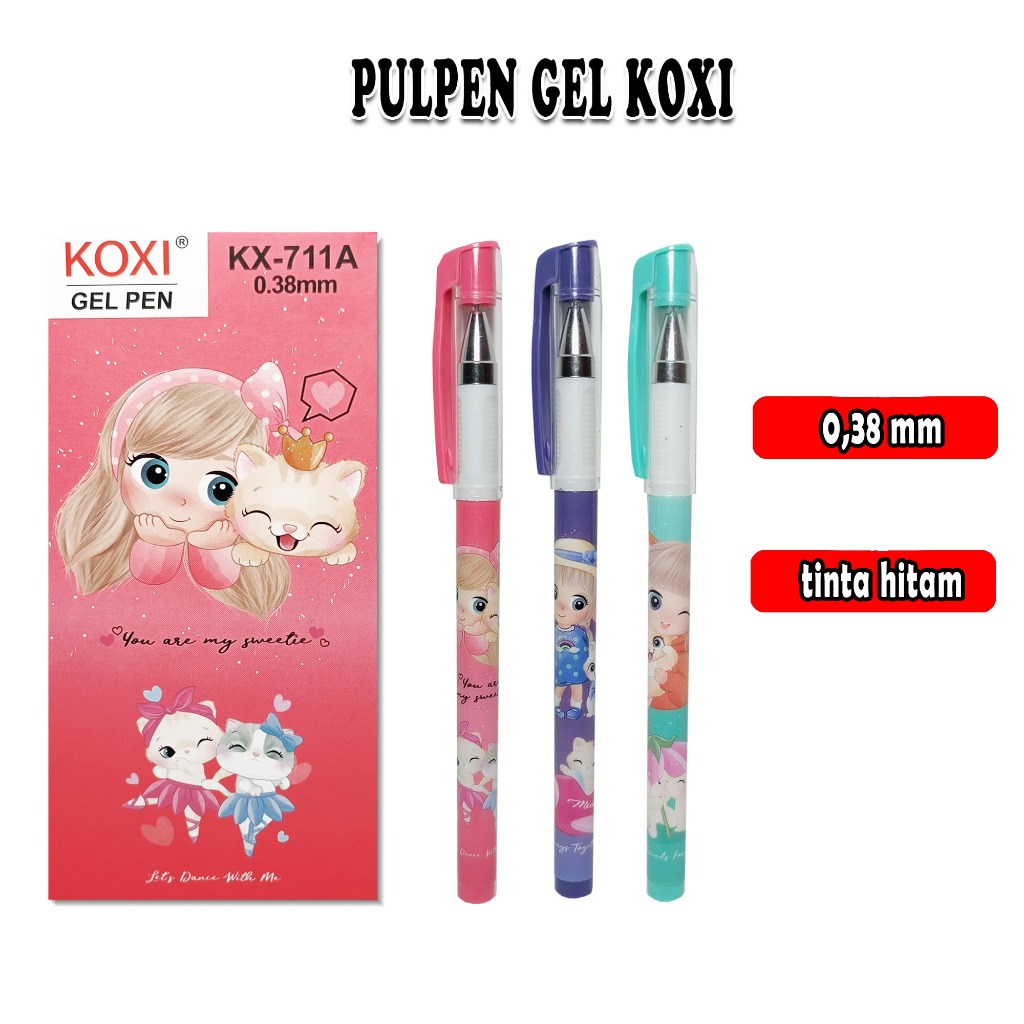 

pulpen gel karakter sweetie girl / koxi kx-711a / 0,38 mm / 1 pcs