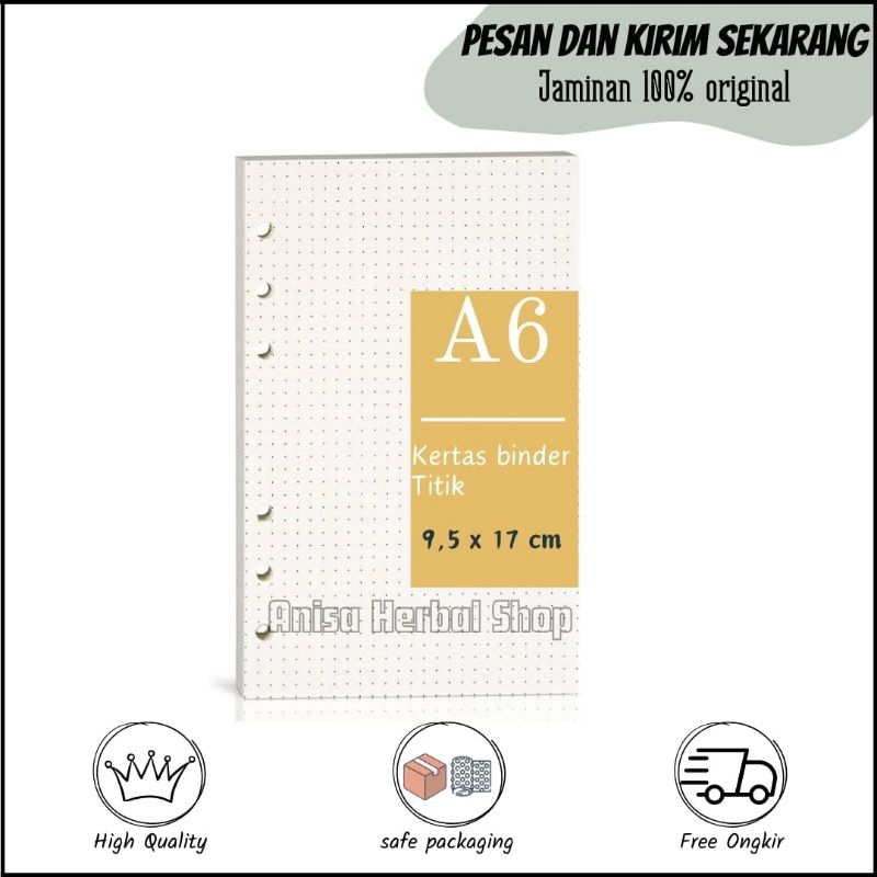 

Kertas Binder TITIK Ukuran A6 Loose Leaf Isi Binder 6 Lubang