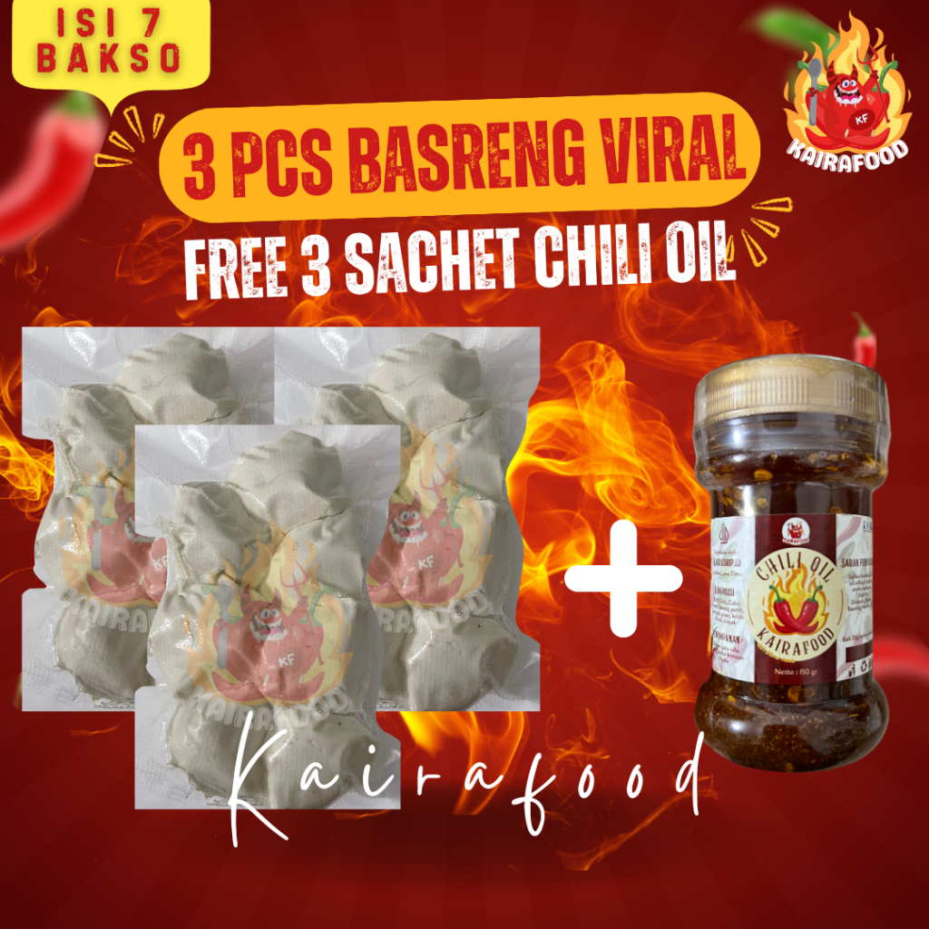 

PAKET BUNDLING 3 PCS BASRENG MENTAH + 1 PCS CHILI OIL BOTOL