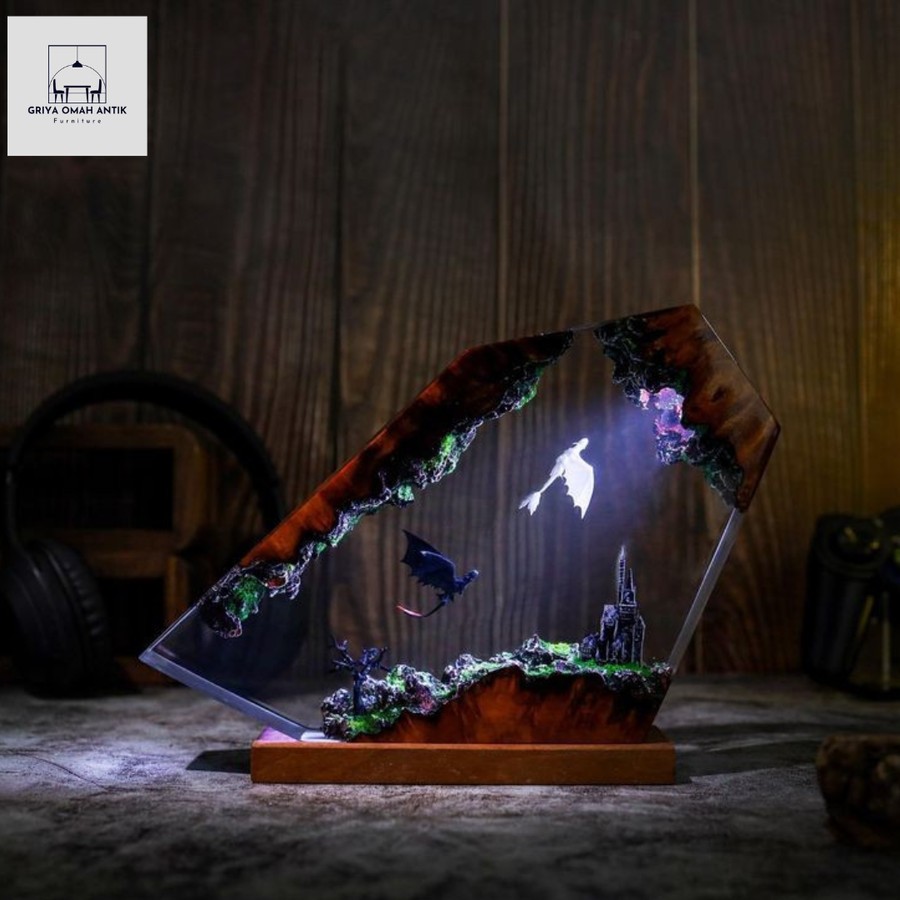 lampu unik lampu resin hiasan rumah dekorasi rumah lampu diorama lampu karakter lampu custom